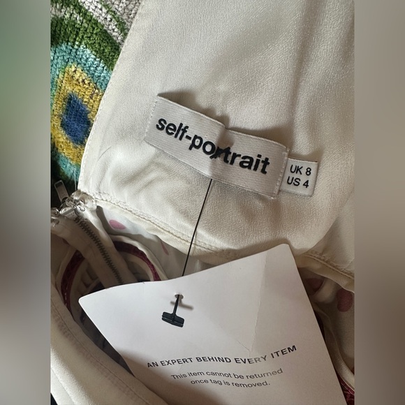 Self-Portrait Elegant White and Pink Red Polka Dot Dress - Picture 5 of 6